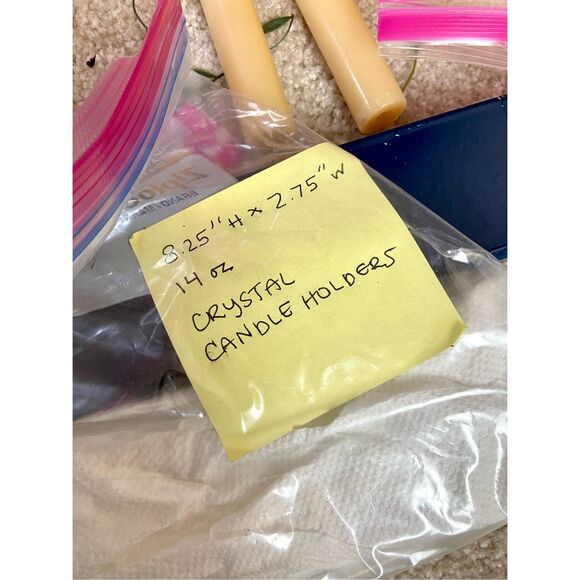 PAIR Oneida Hand-Cut Lead Crystal Taper Candle Holders 8.25โ Modern Elegance Cle - Picture 8 of 8